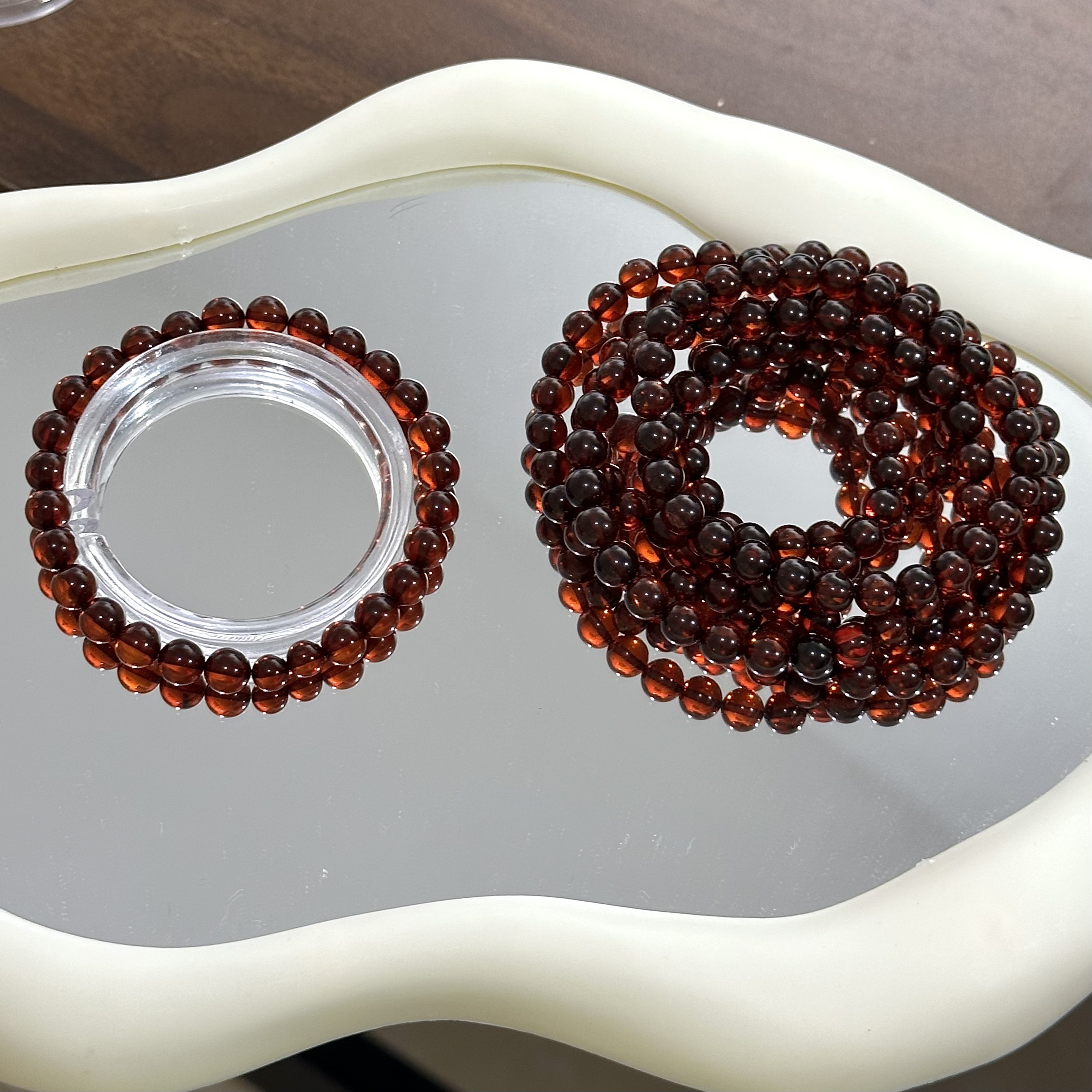 天然高品血珀素圈手串 6mm+