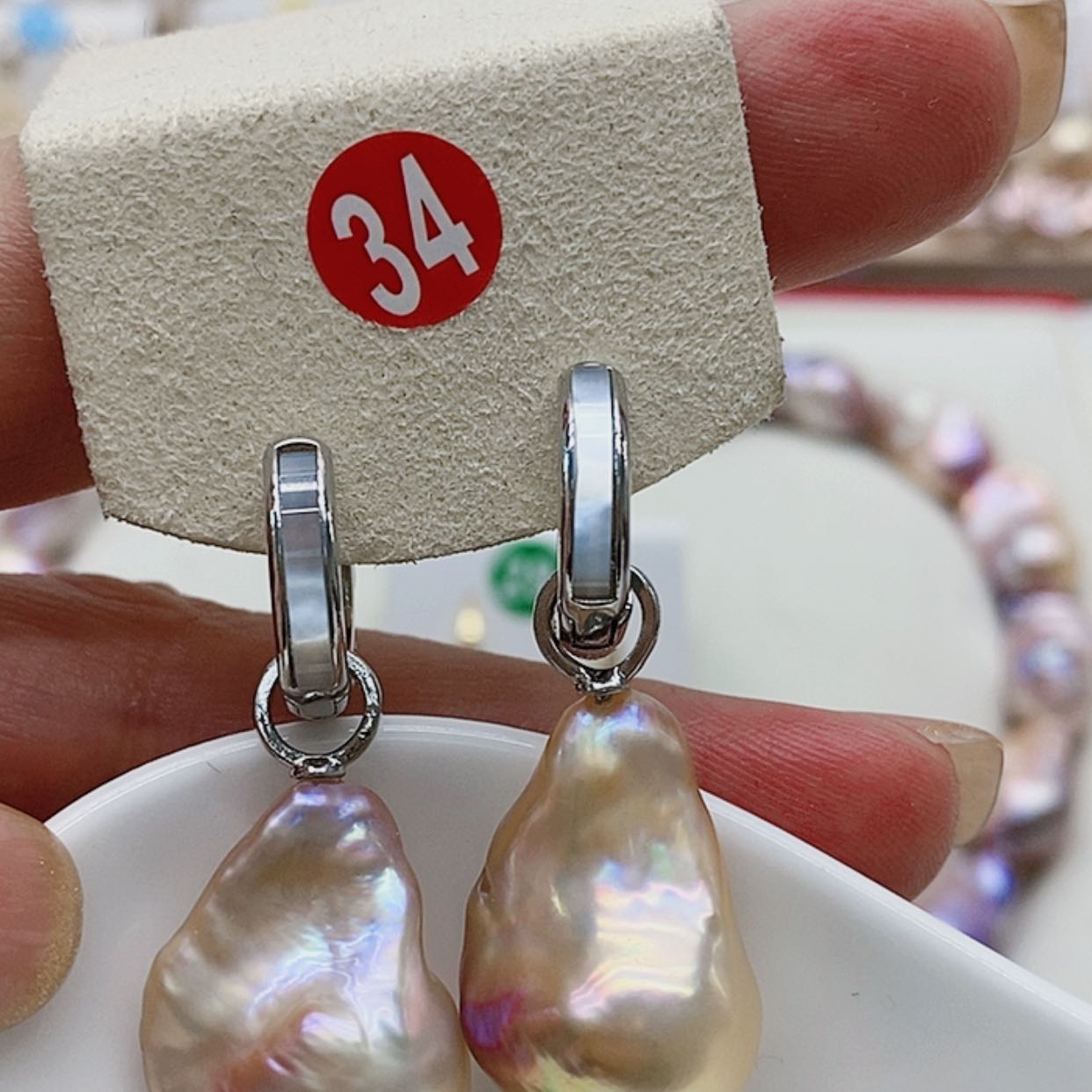 【闪购商品】淡水珍珠耳饰银S925镶嵌