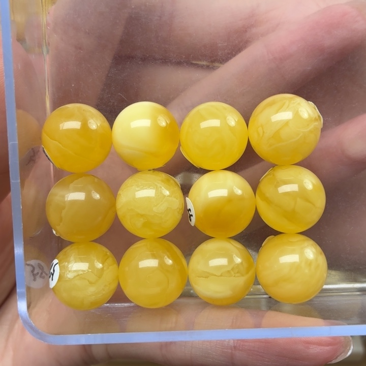 未镶嵌蜜蜡裸石龙*风14+蜜蜡手串