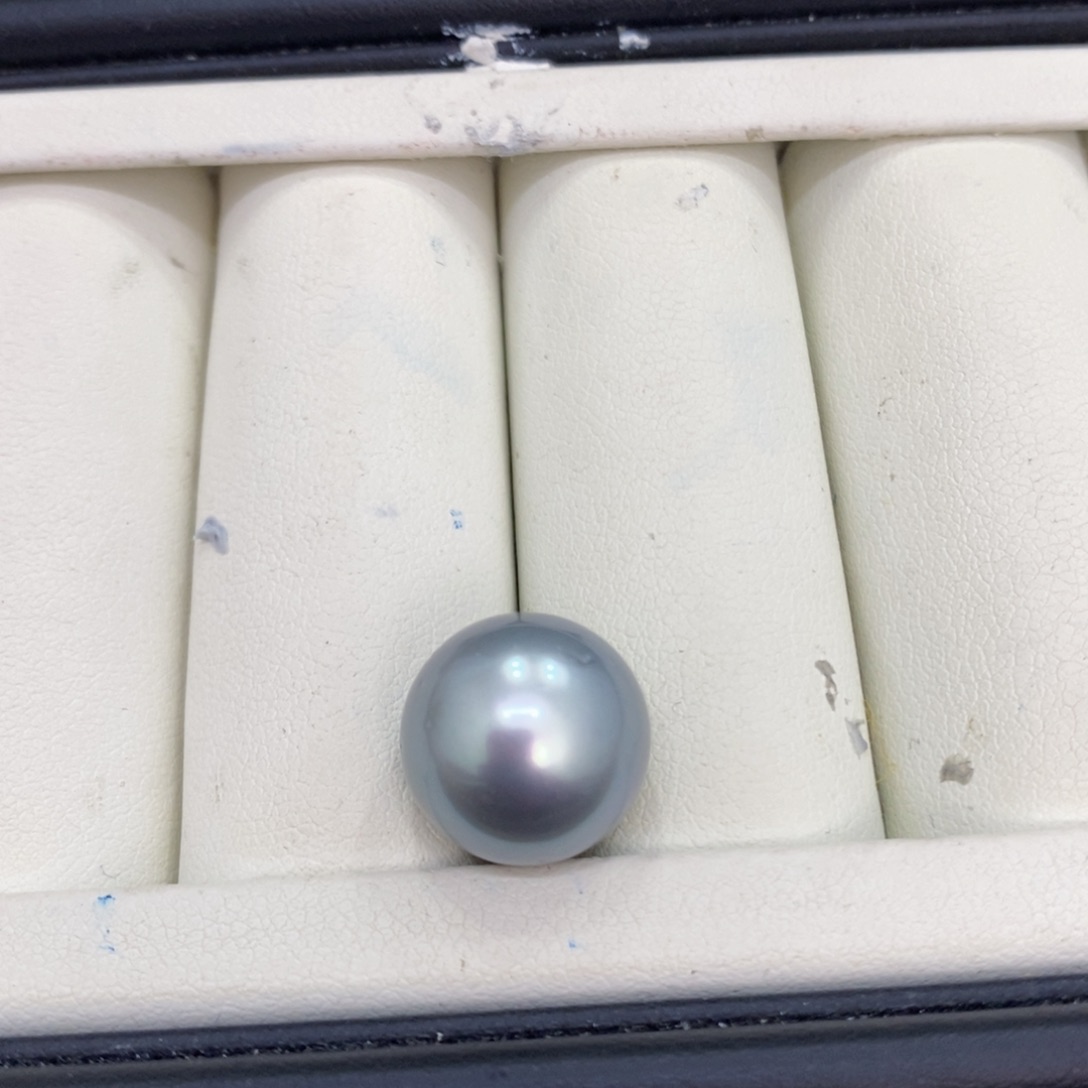 裸珠海水珍珠c***o铂金灰裸珠13.5刘