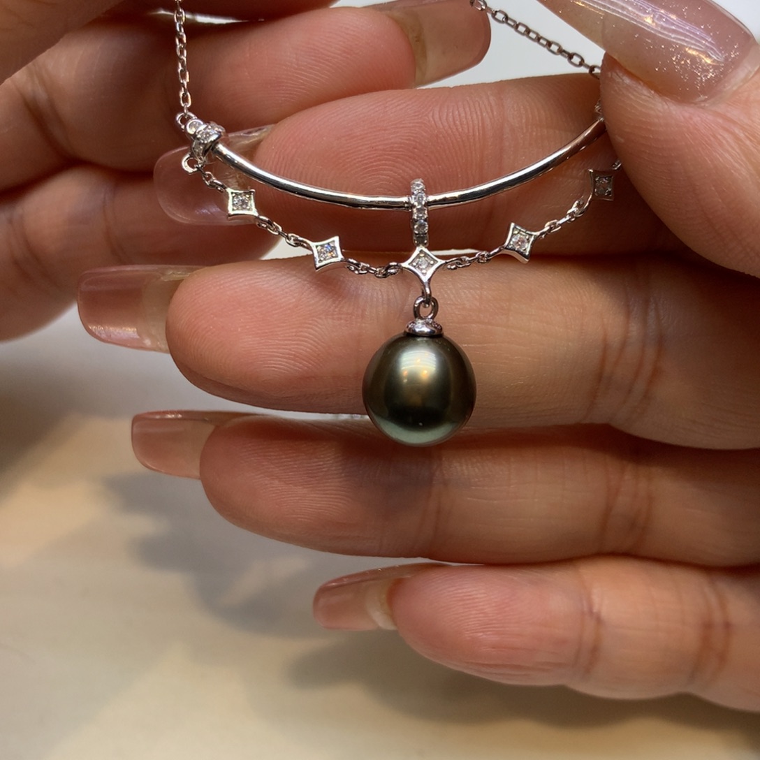 颈饰银S925镶嵌海水珍珠