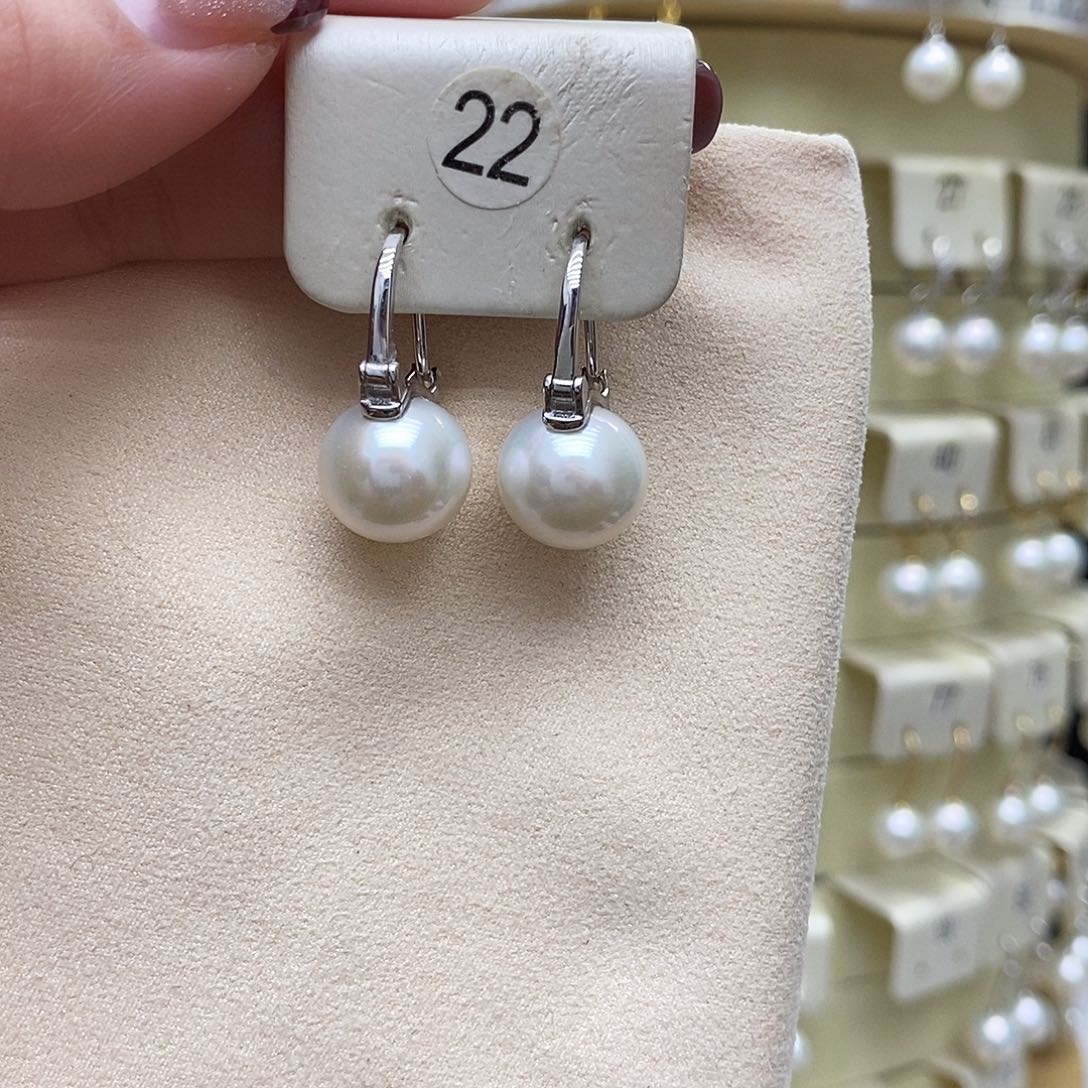 淡水珍珠耳饰银S925镶嵌