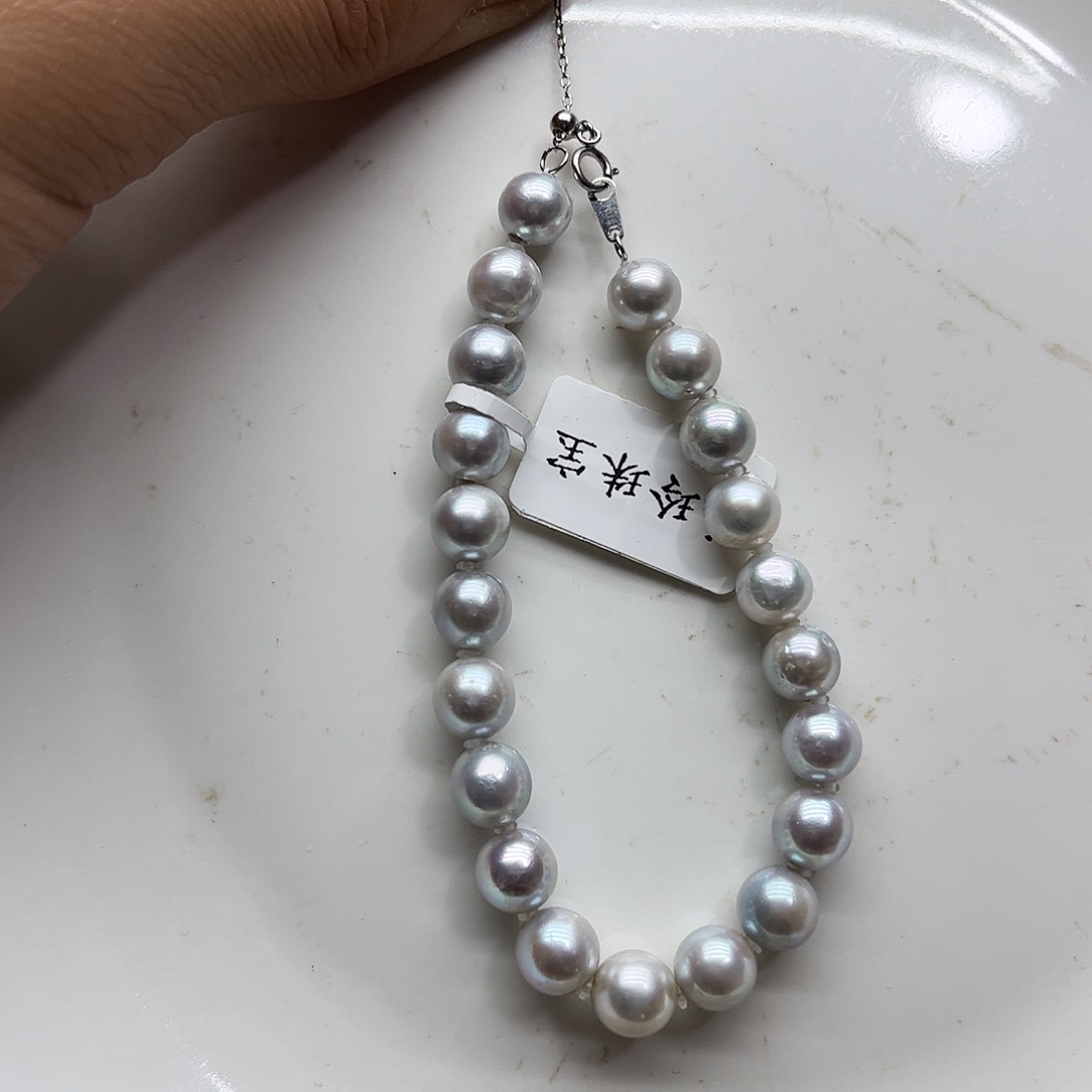 银S925镶嵌手绳海水珍珠