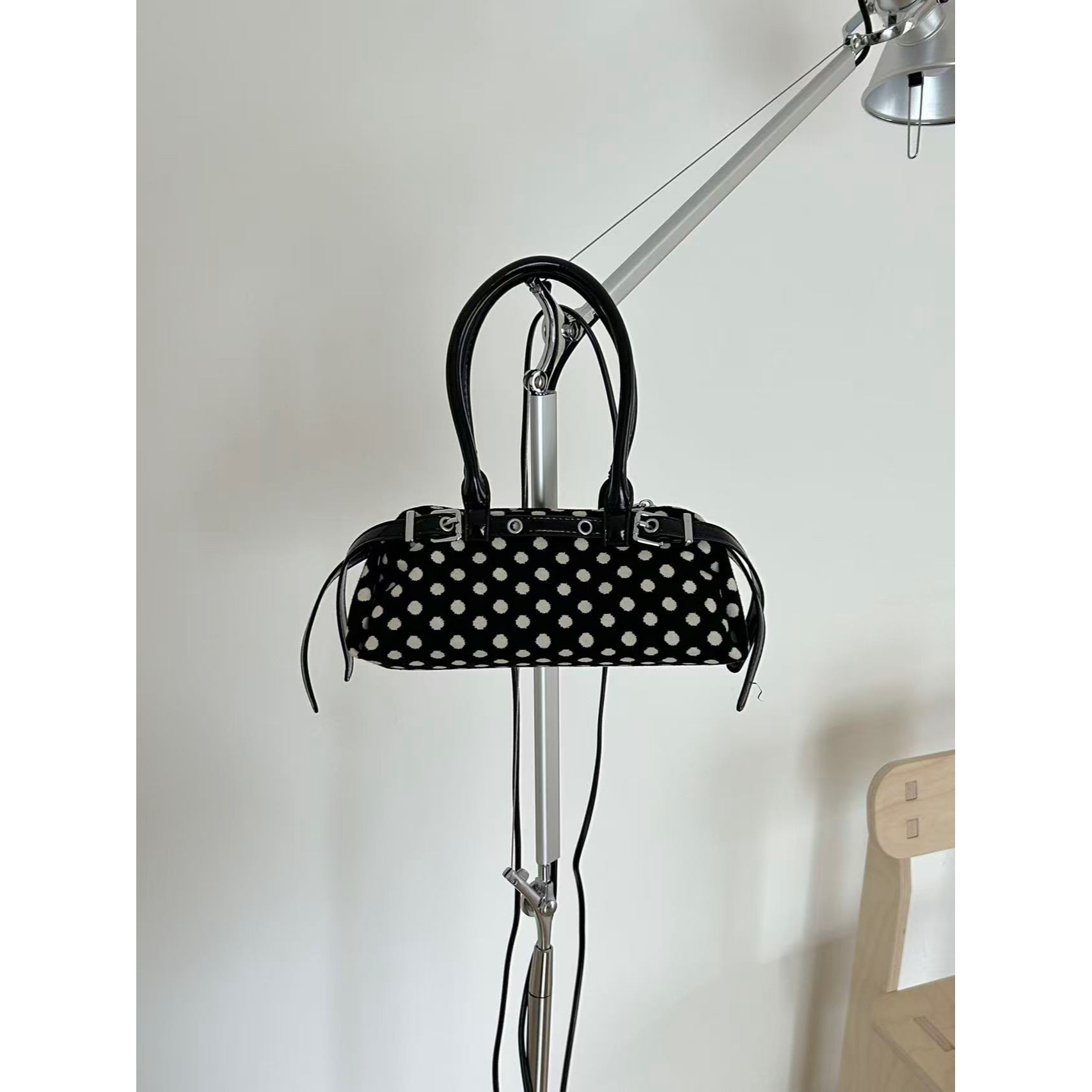 ins博主！波点拖特扣子单肩斜挎包包（2B5677#）爱唯一依