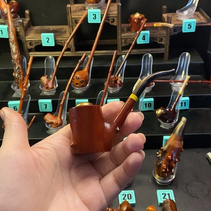 蛋***晃大叶紫檀（黑酸枝木类）檬子木烟斗