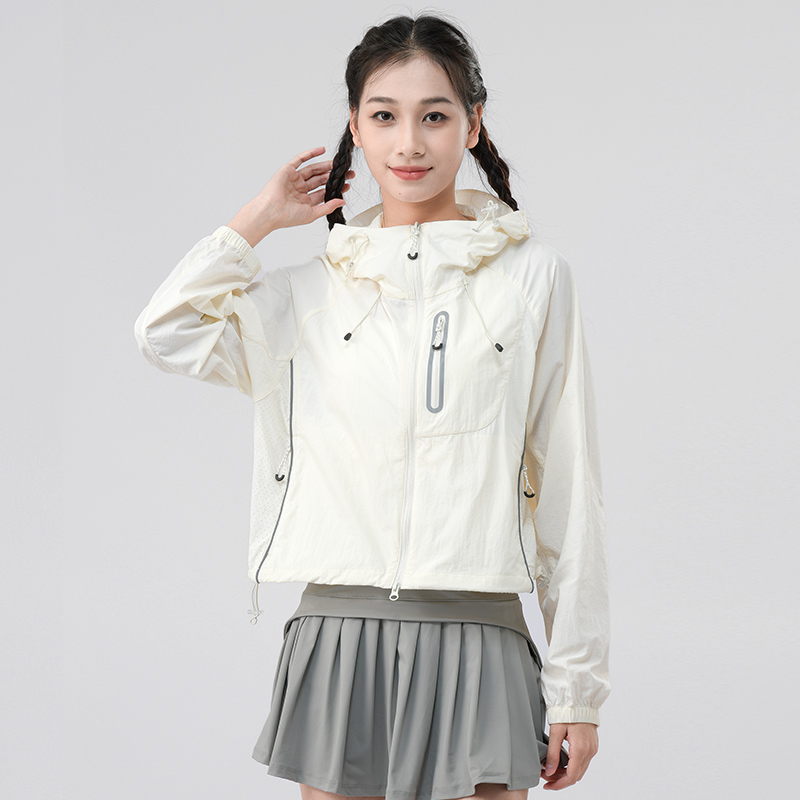 冰感防晒皮肤衣女款2025年新款夏季时尚短款连帽外套防紫外线透气