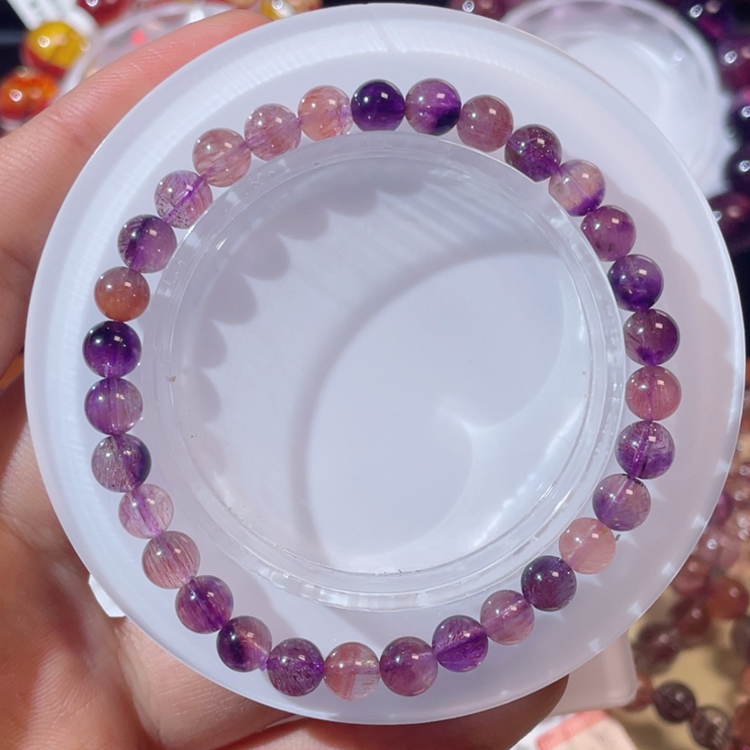 未镶嵌手链水晶紫橘超6.3