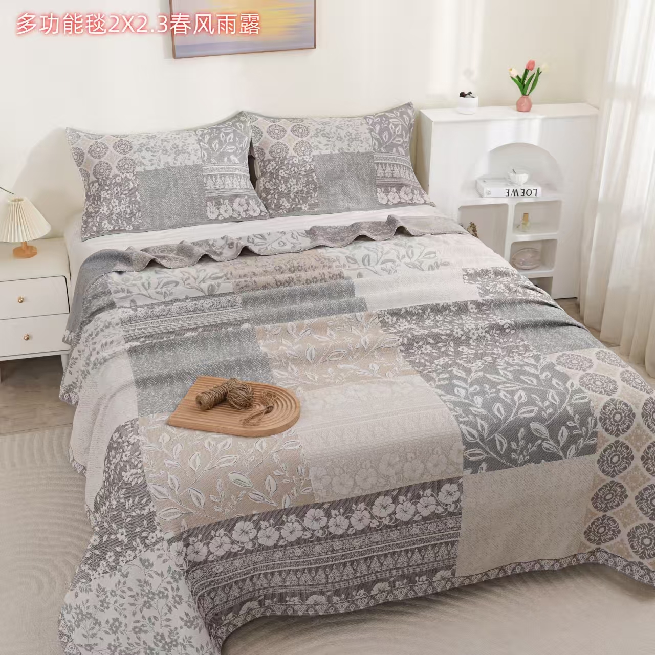 【春风雨露】200*230cm纱布汉麻棉软凉席舒适棉麻加厚榻榻米床盖