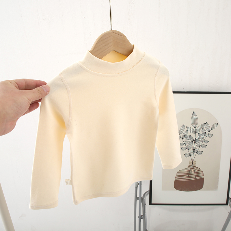 【0-2岁婴儿纯棉300克舒绒棉】打底衫中领圆领保暖上衣秋冬男女宝宝