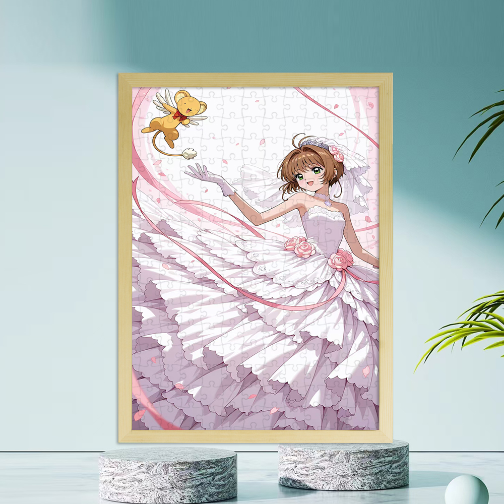 百变小樱高颜值拼图500片木质有相框儿童益智diy礼物女孩玩具平图