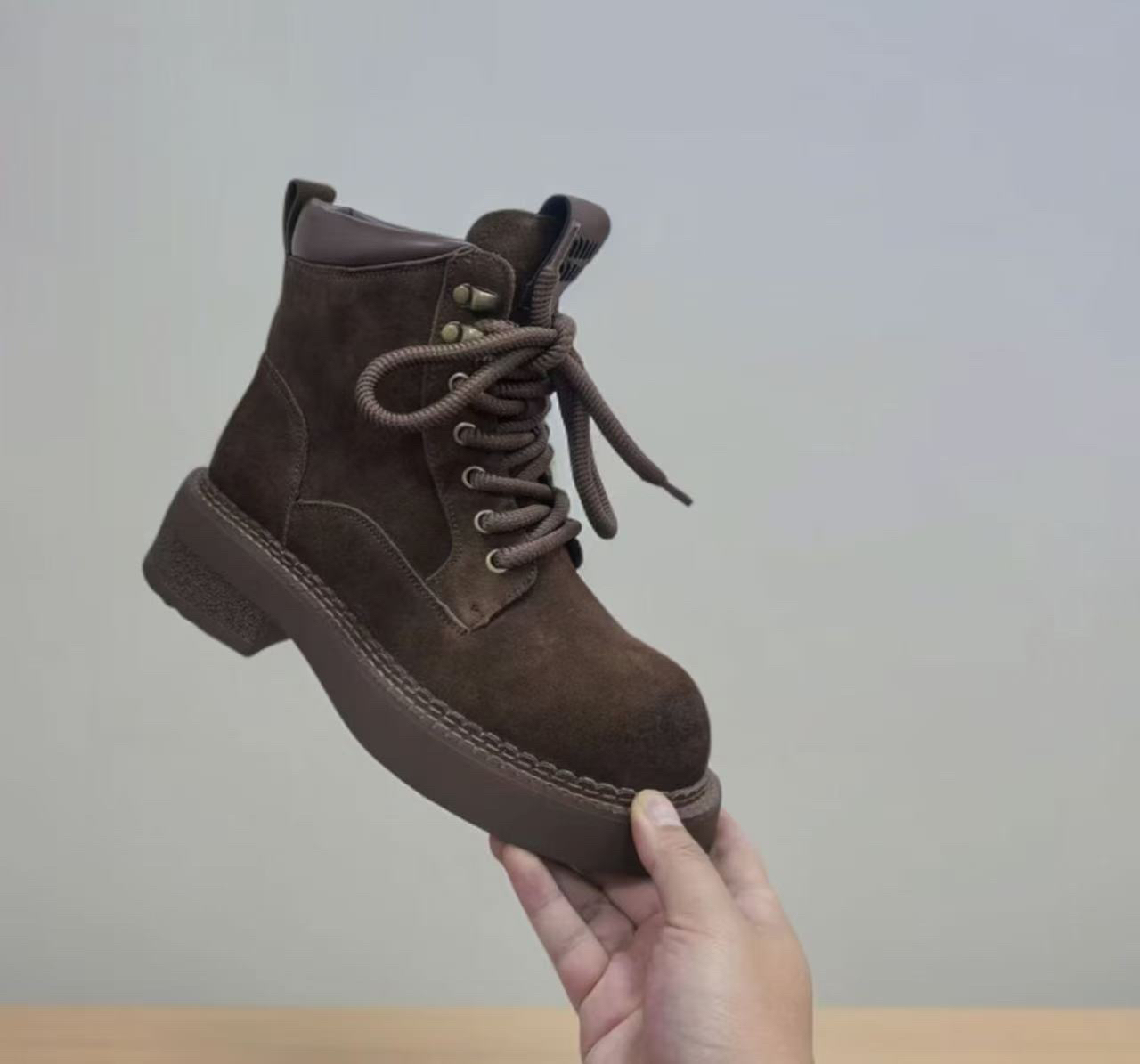 女士低跟交叉绑带系带马丁靴英伦风马丁靴女鞋0562-86