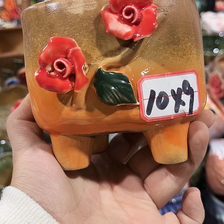 瓷片花盆多肉植物艺术品