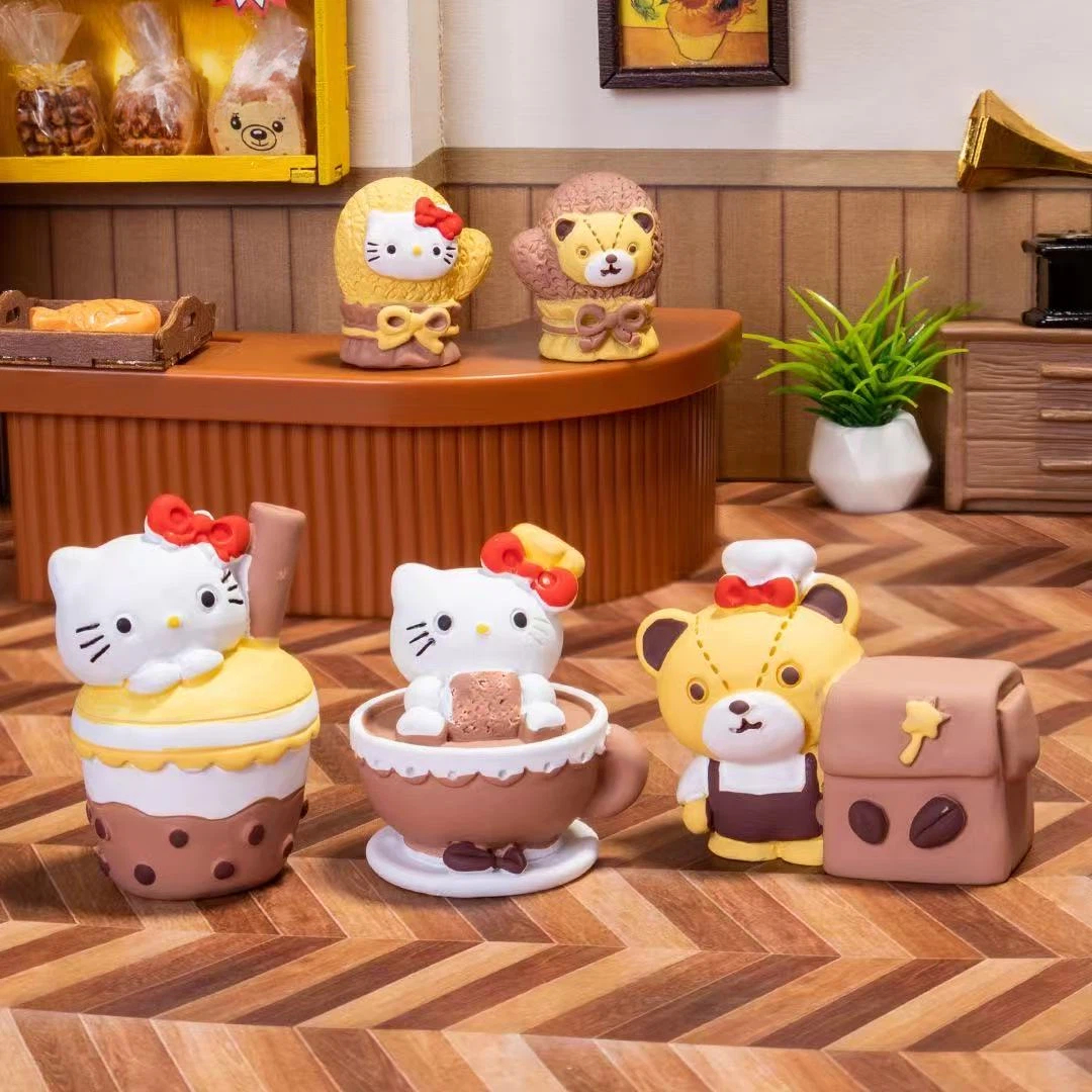 【九宫格 对对碰】创意棕色卡通Kitty食玩树脂小摆件