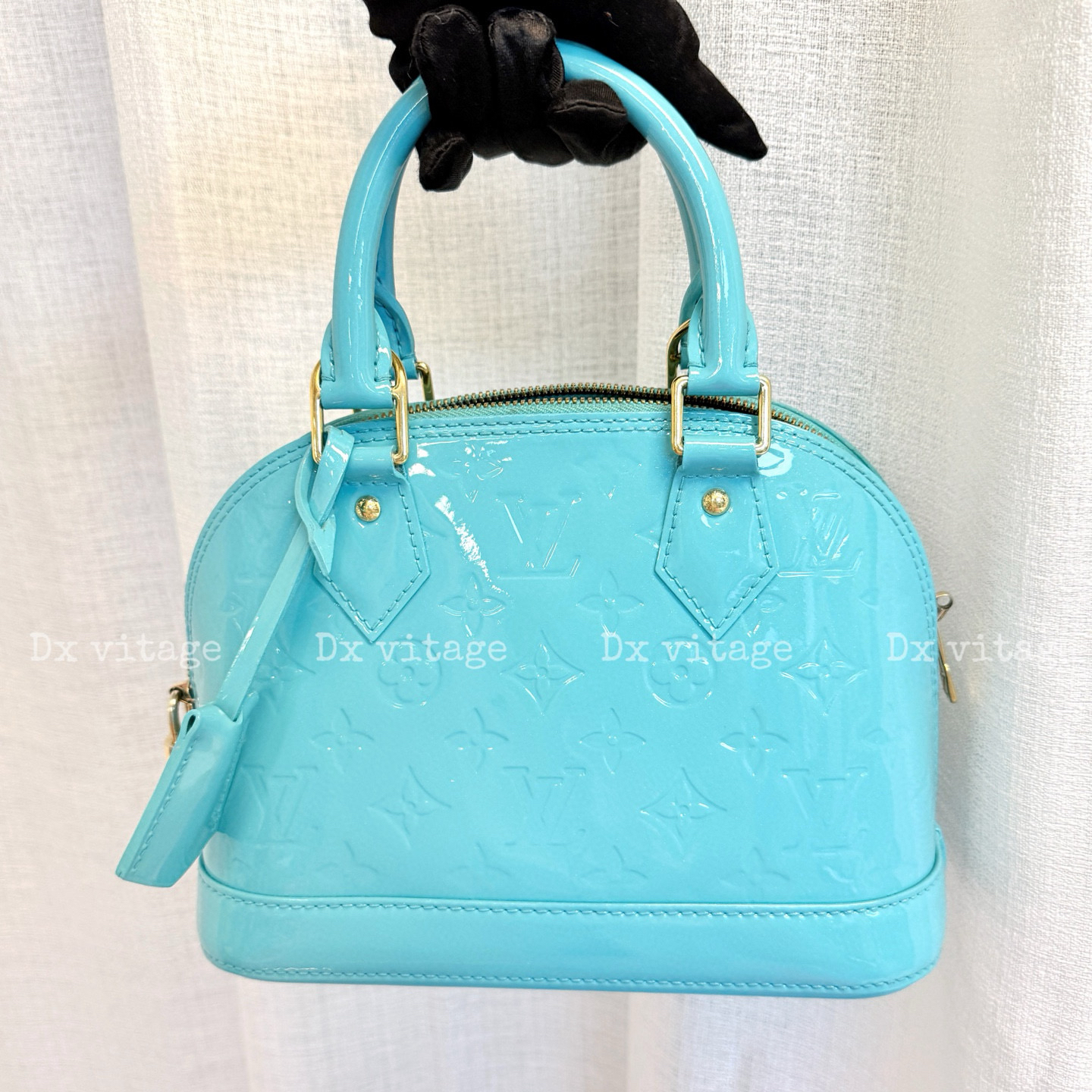 95新 LouisVuitton/路易威登 lv 天空蓝贝壳bb手提包K