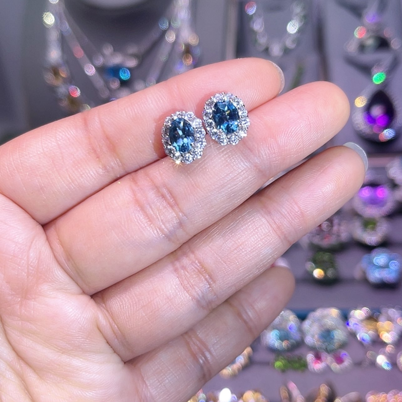 【闪购商品】托帕石耳饰银S925镶嵌