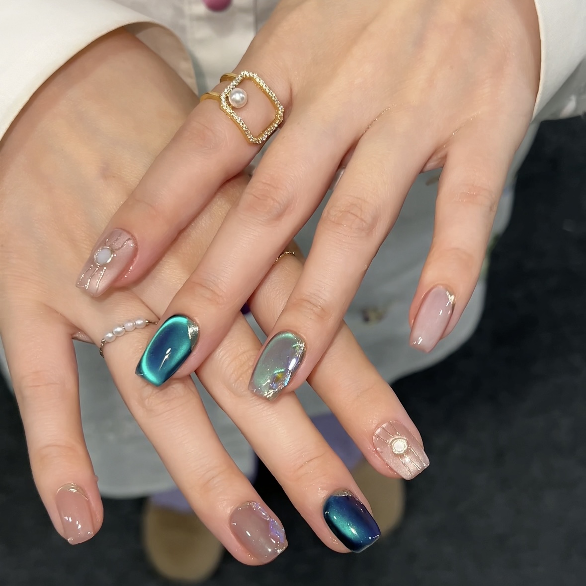 TugeNail “达芬奇”春夏彩色穿戴甲多巴胺猫眼法式美甲琳琳专属