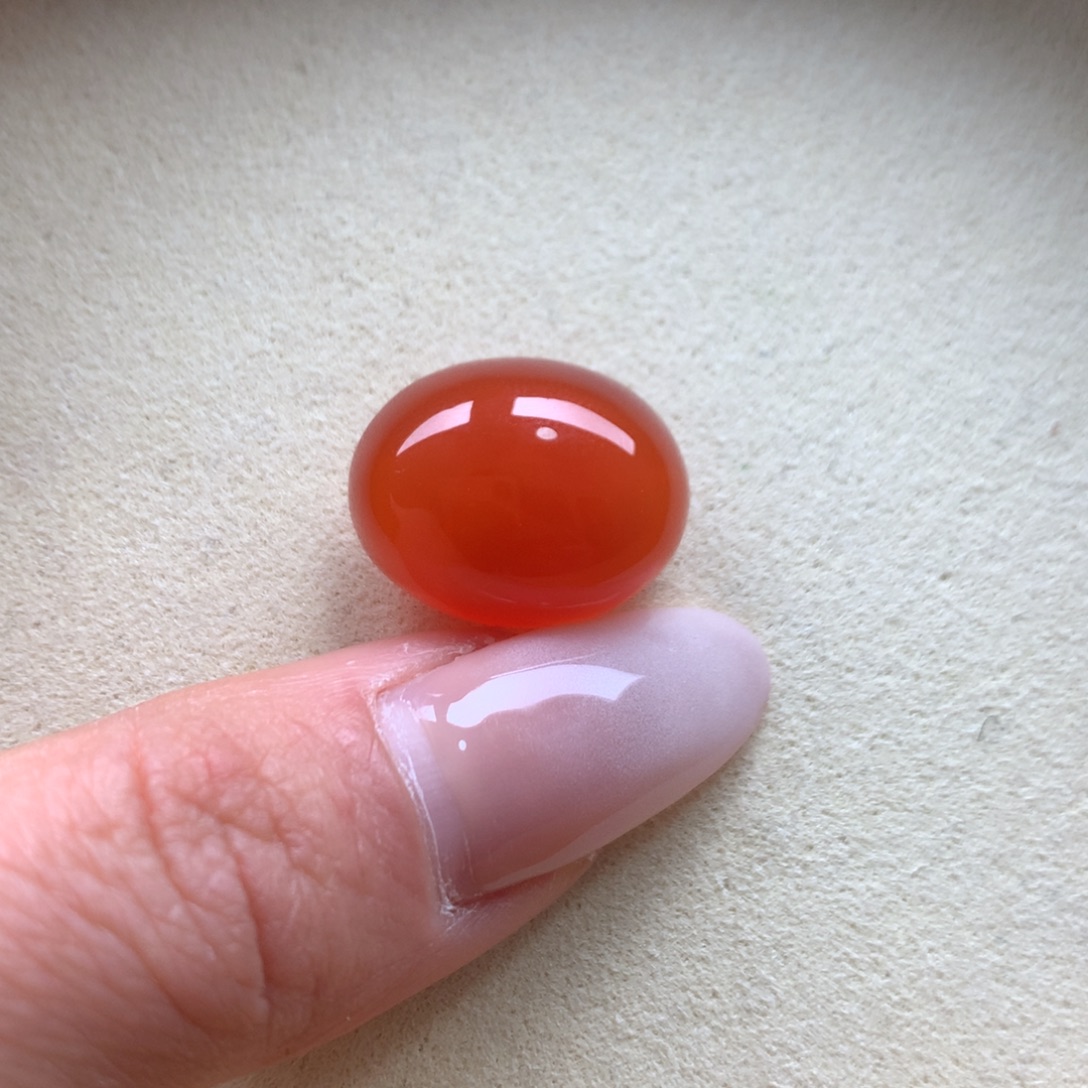 南红玛瑙未镶嵌保山天然原矿南红椭圆戒面