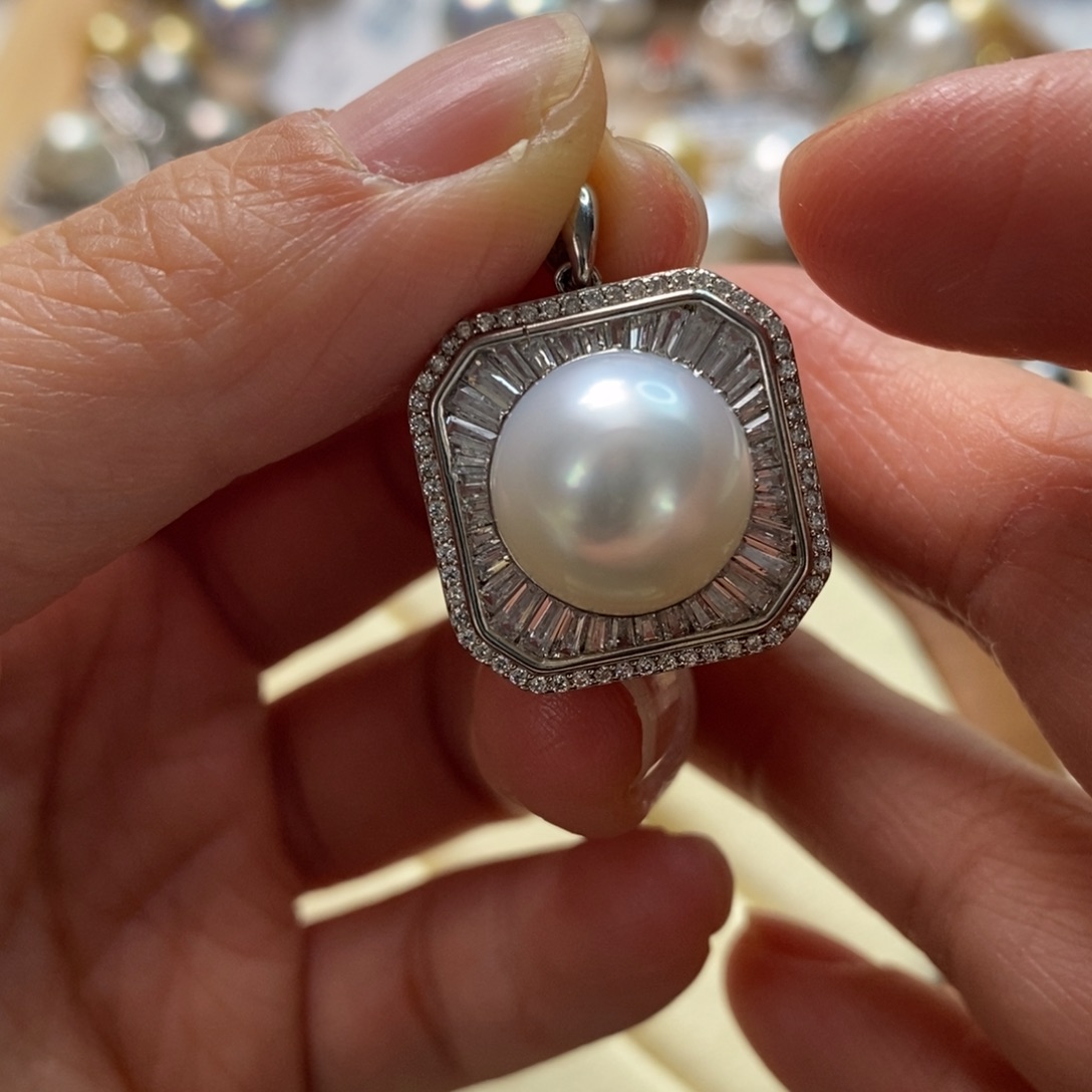 海水珍珠颈饰银S925镶嵌