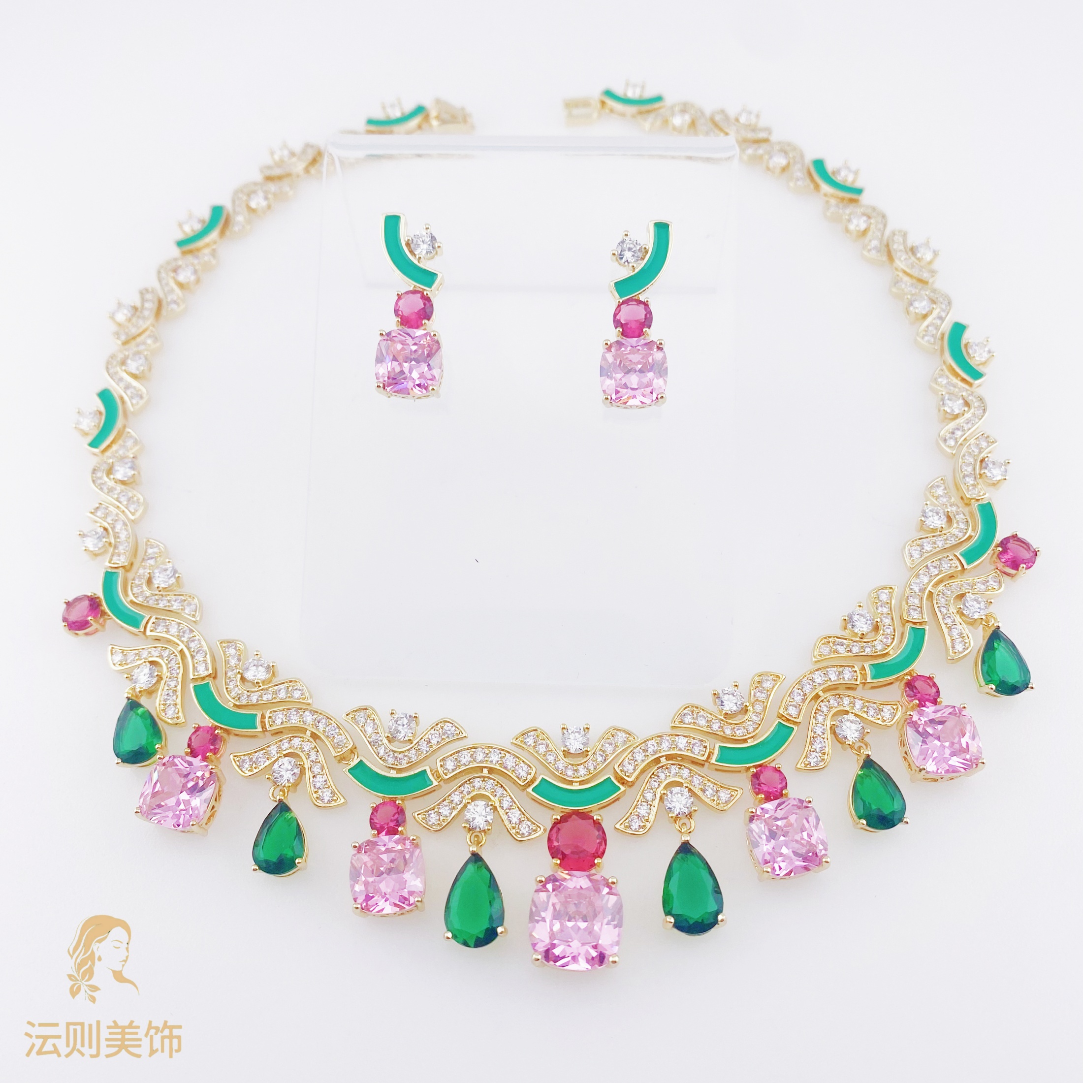 铜合金锆石耳饰 H019时尚气质彩色款《伊甸园》耳环