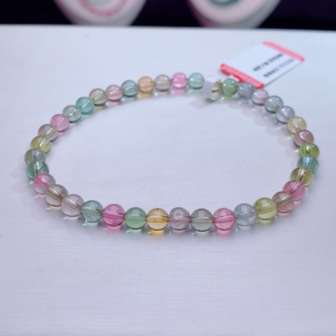 w马卡龙碧玺手链未镶嵌碧玺