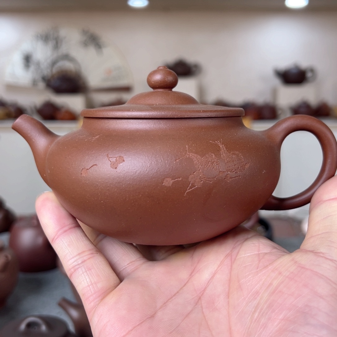 紫砂茶壶老清水泥笠帽