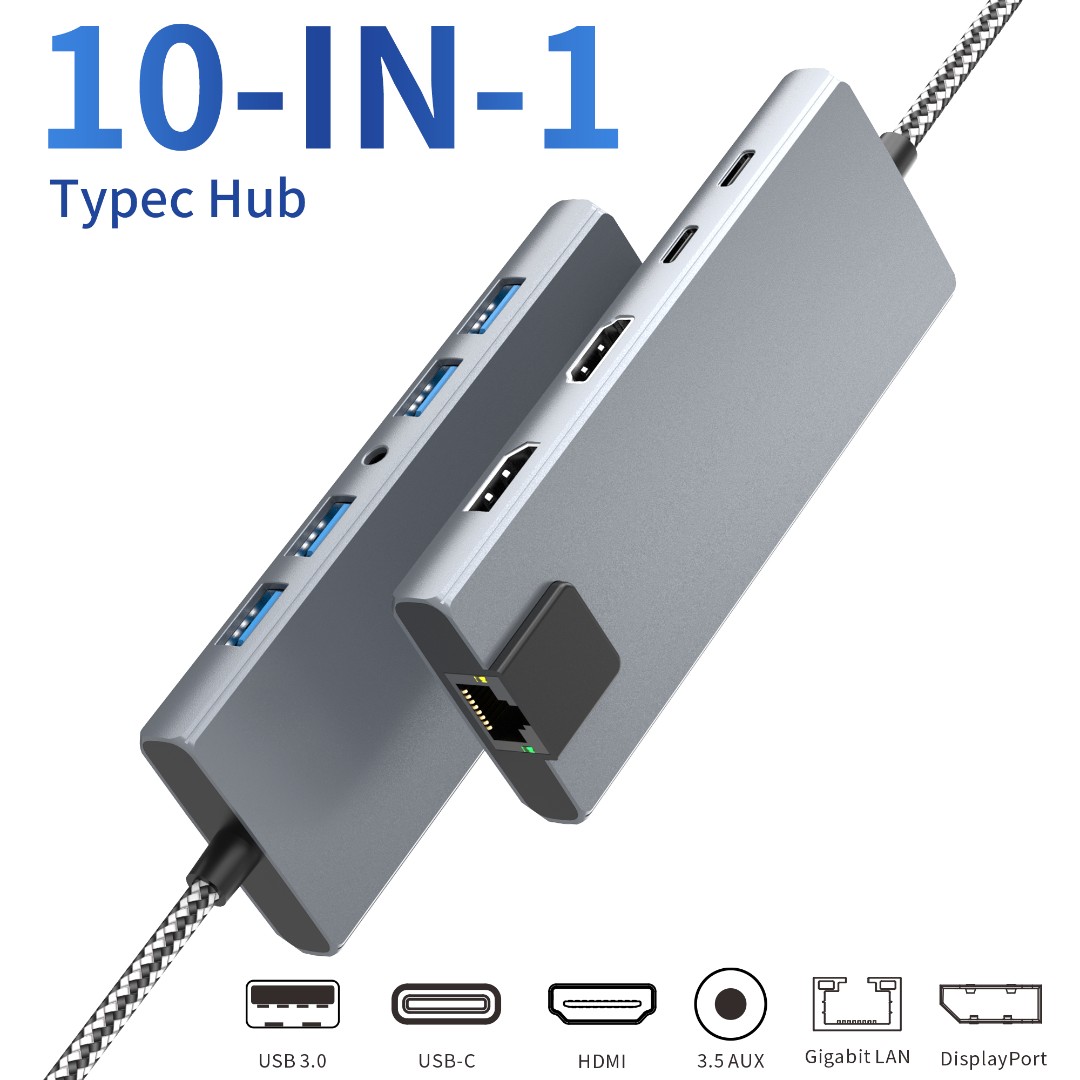 十合一8k60hz拓展坞pd100w/QC18wusb3.0百兆网卡3.5mm可兼容王座