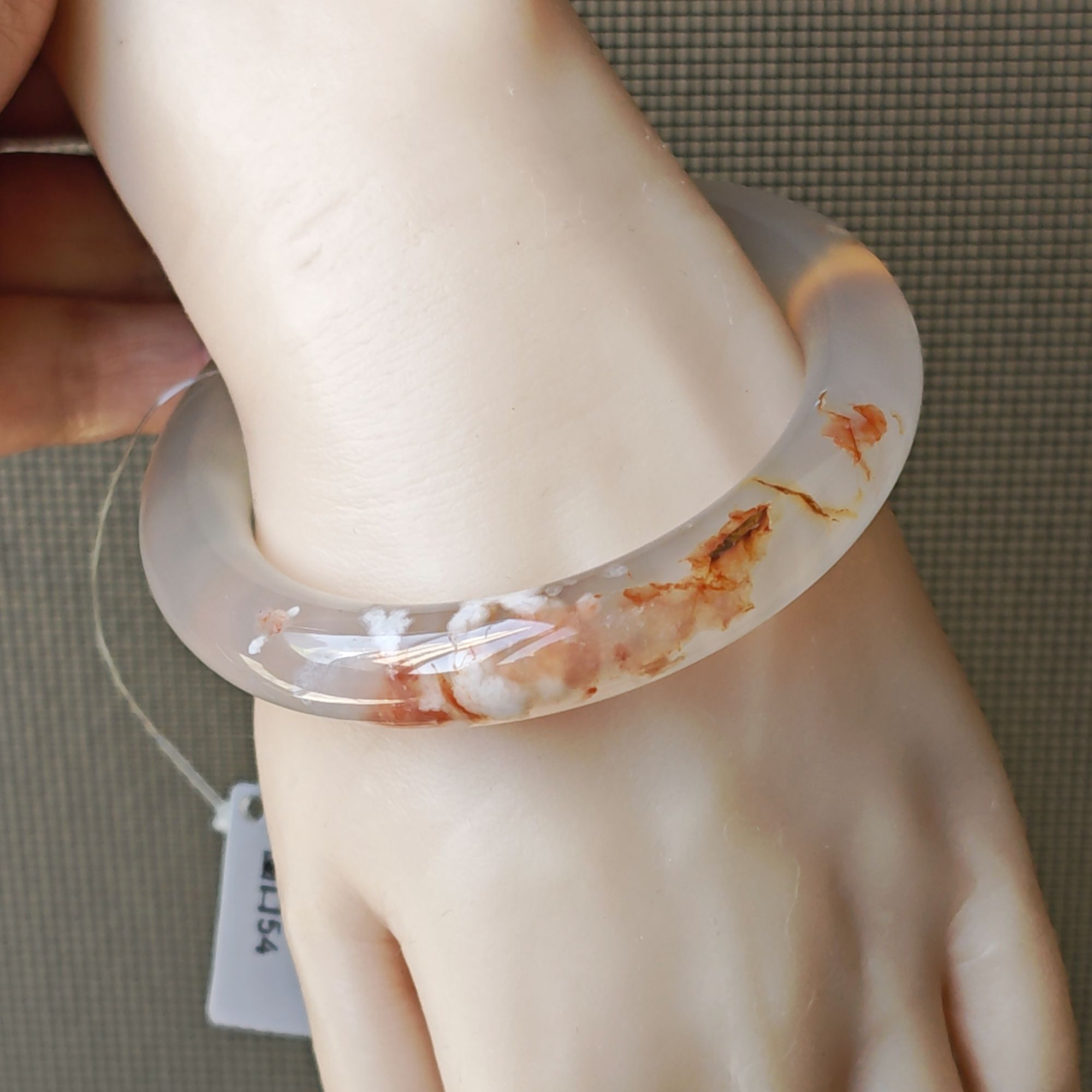 53-54圈口【联系客服有优惠】天然樱花玛瑙玉石水晶手镯手串小件ie