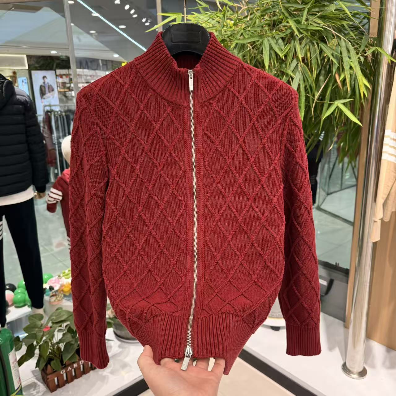 tb针织拉链毛衣纯棉针织开衫男女情侣款B0505