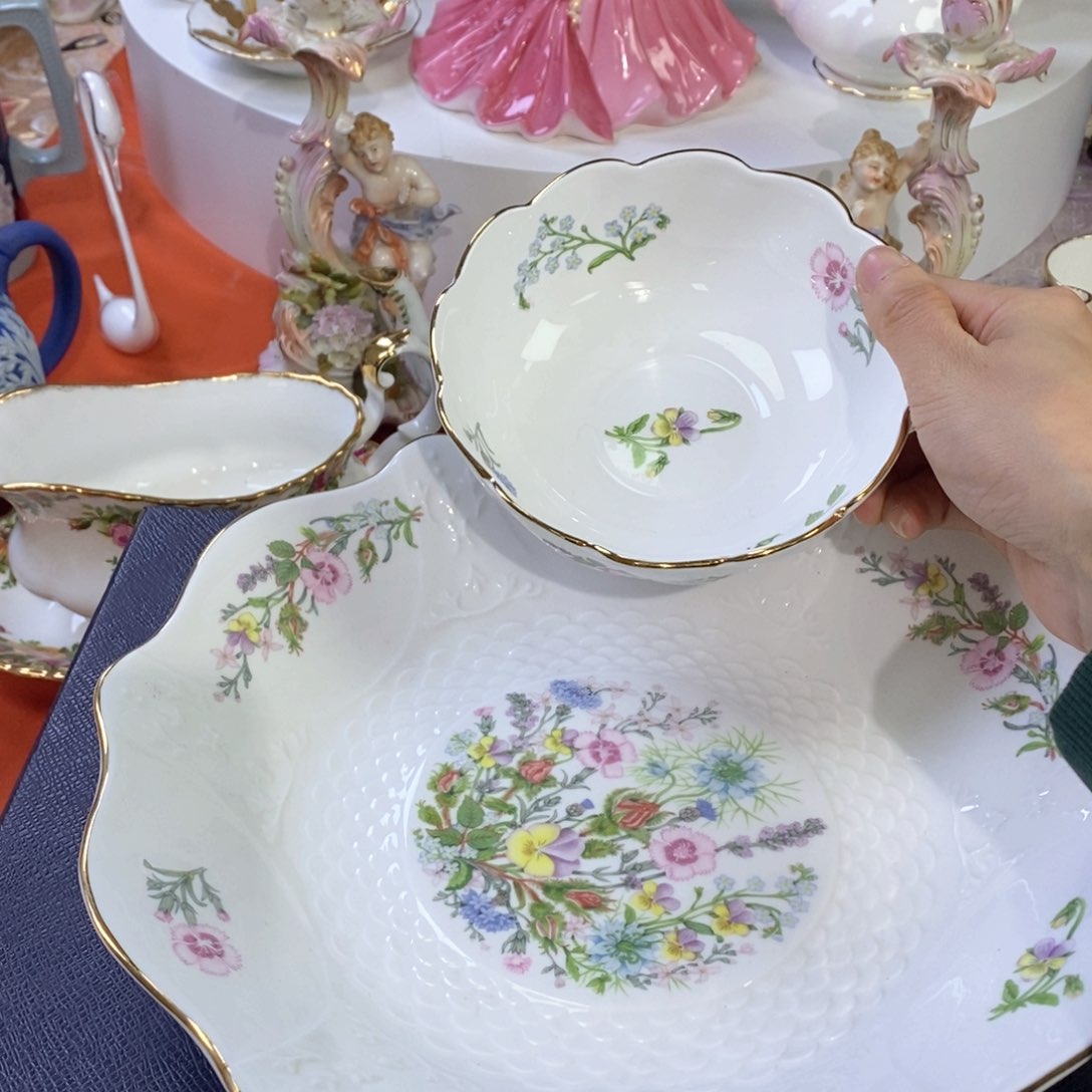 中古欧瓷咖啡杯水晶杯