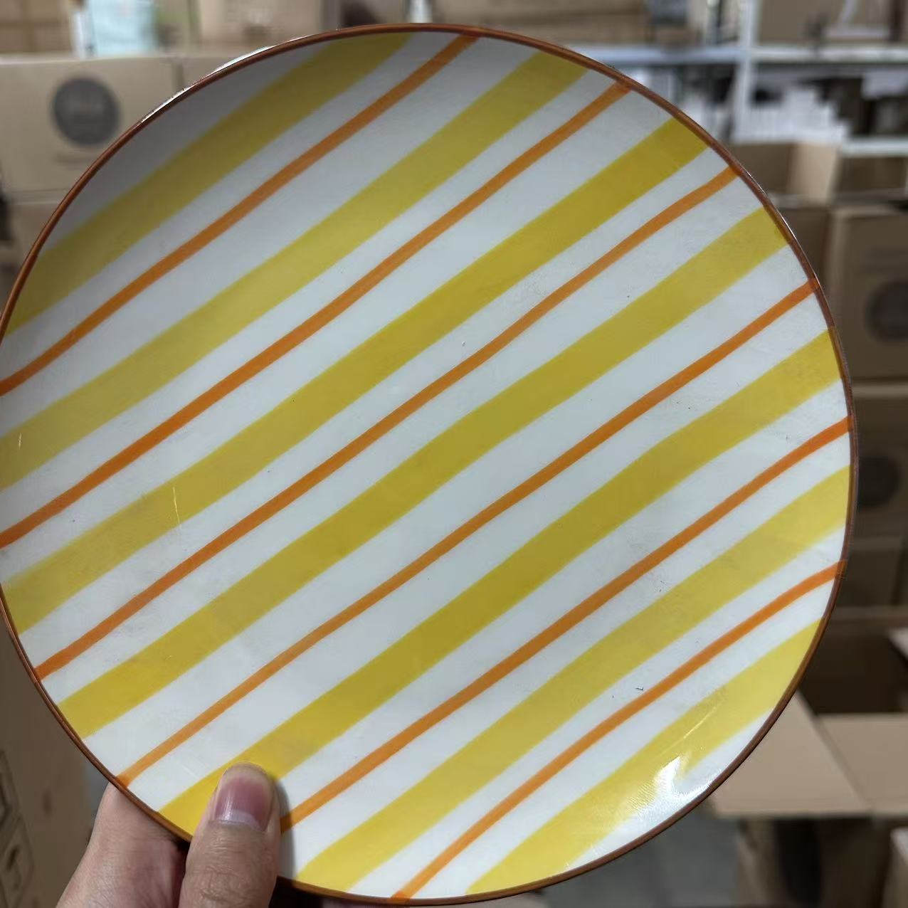 XCZ马戏团条纹陶瓷圆盘【微瑕】