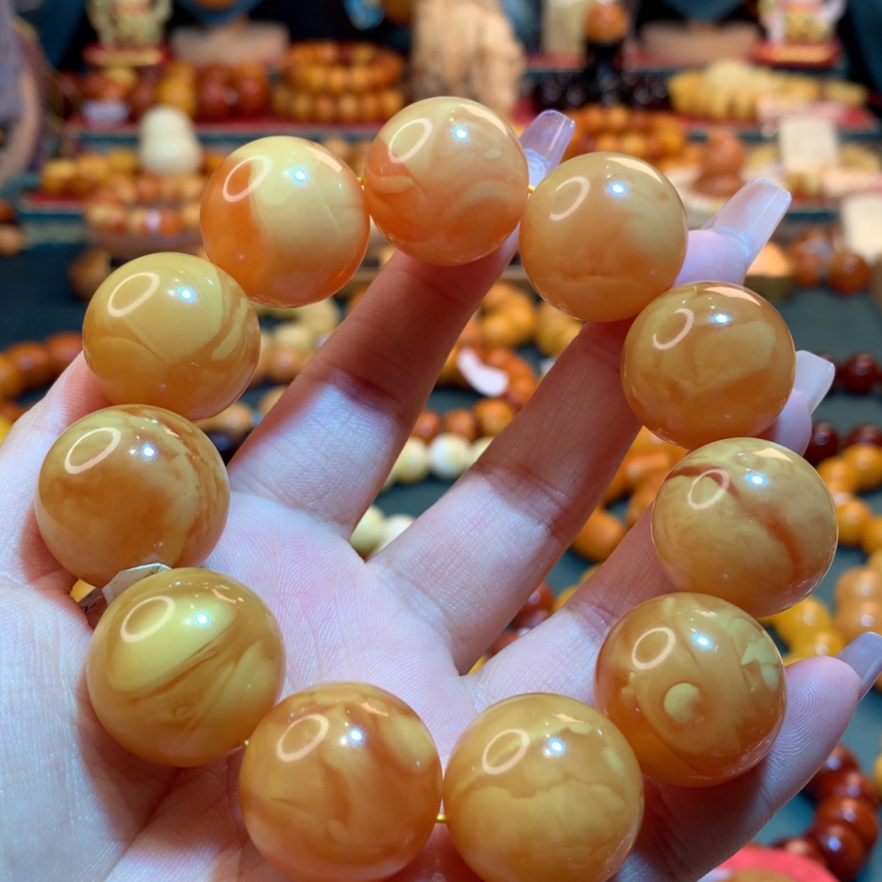 【闪购商品】蜜蜡手串未镶嵌江***客蜜蜡手串