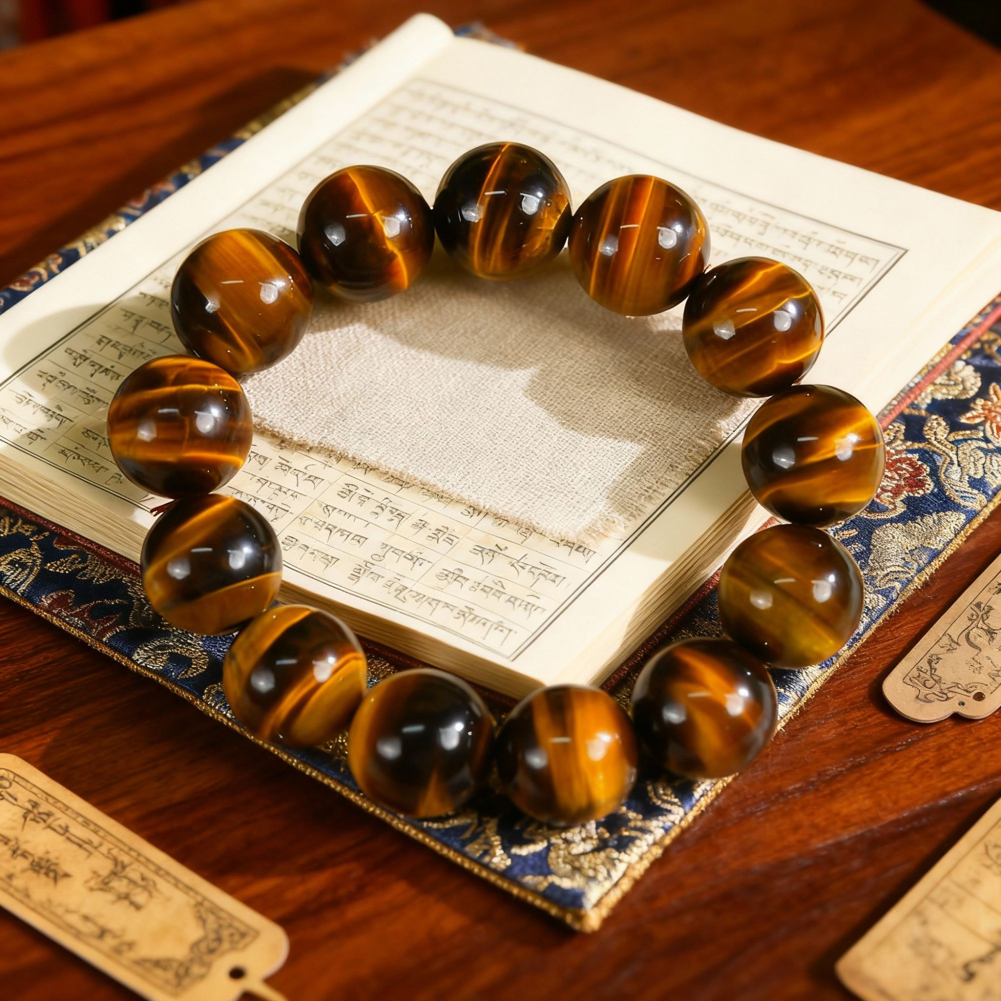 【抖音官方质检】 保真天然 黄色虎晴石手串16mm多样性发其一HQS347