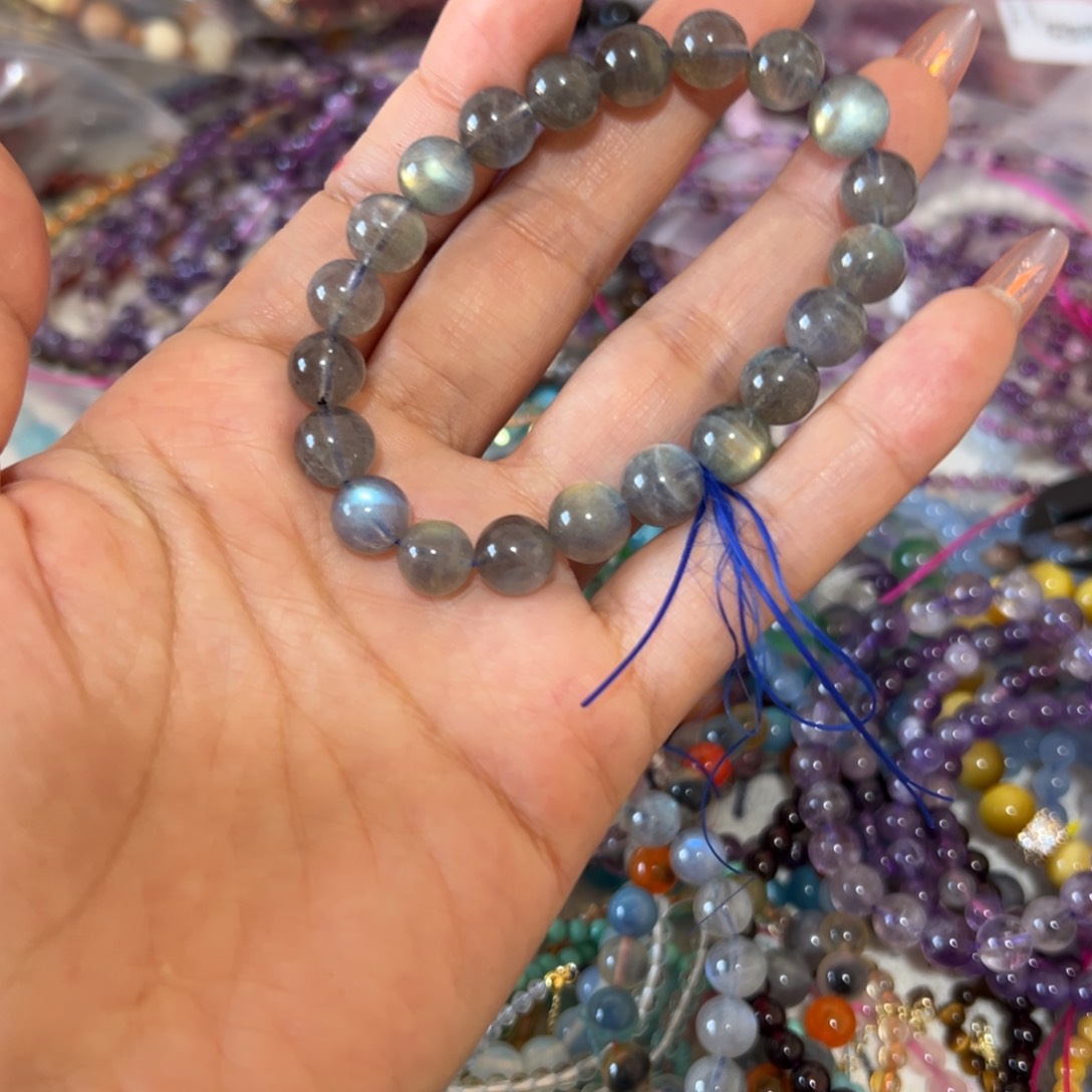 水晶手链未镶嵌灰月光黑9