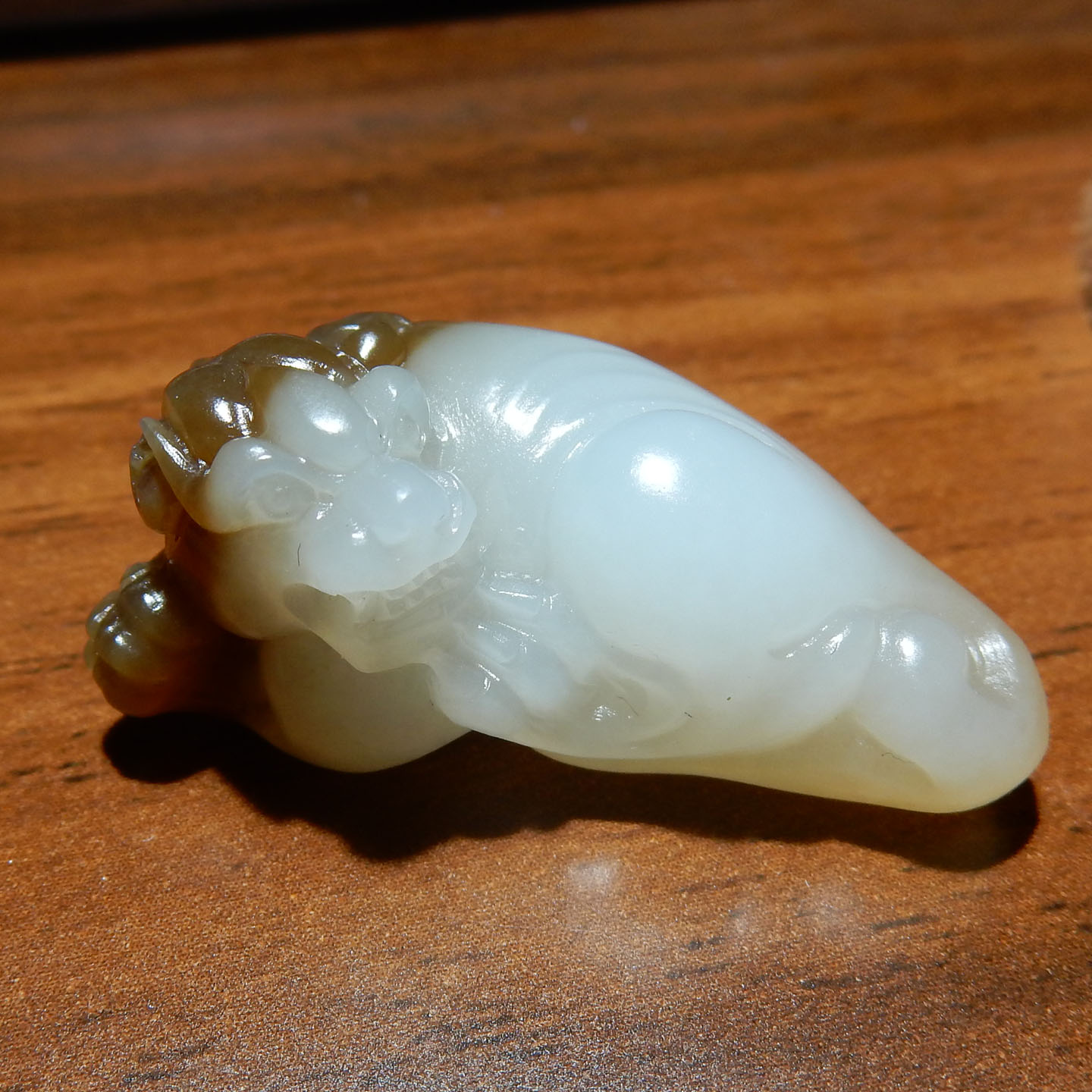 【且末料糖白玉吊坠】貔貅瑞兽款 双色调国风男女挂坠