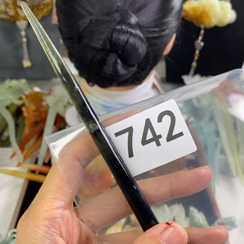 【闪购商品】岫玉发饰未镶嵌千*