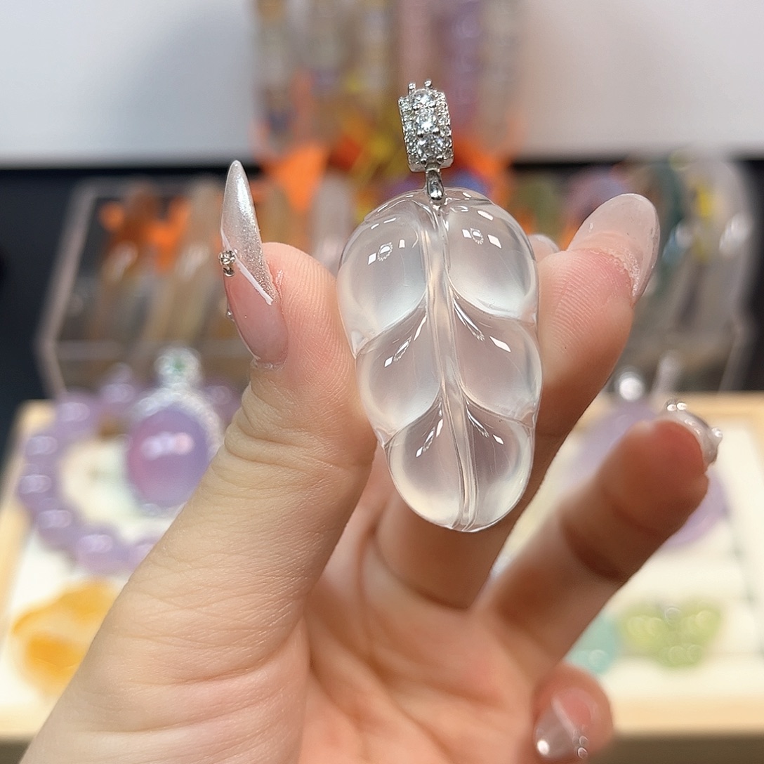 玛瑙/玉髓颈饰银S925镶嵌