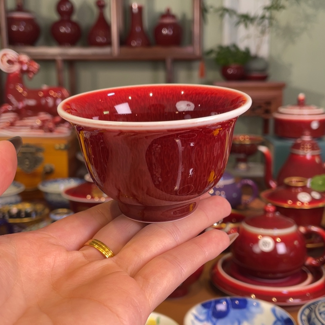 清欢雅玩原矿郎红福利小压手杯
