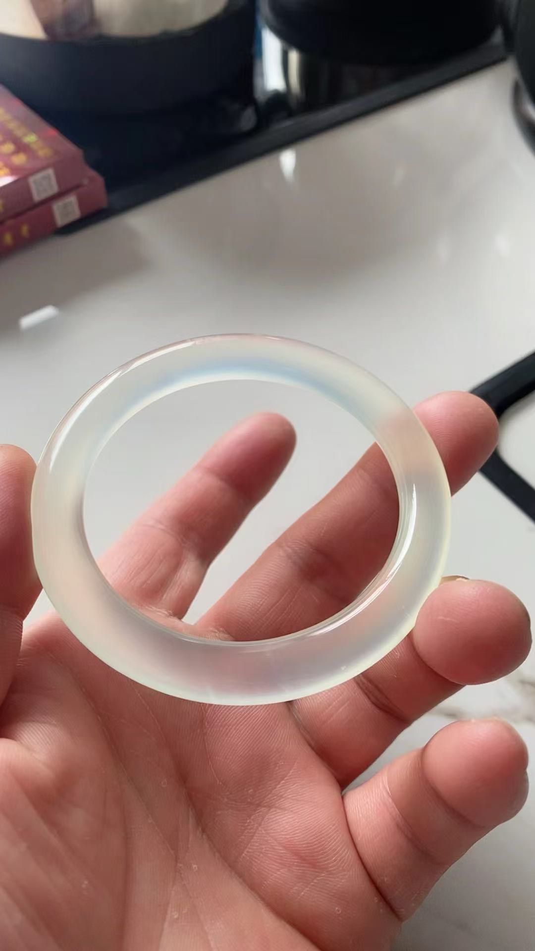 岫玉白冰手镯高品质