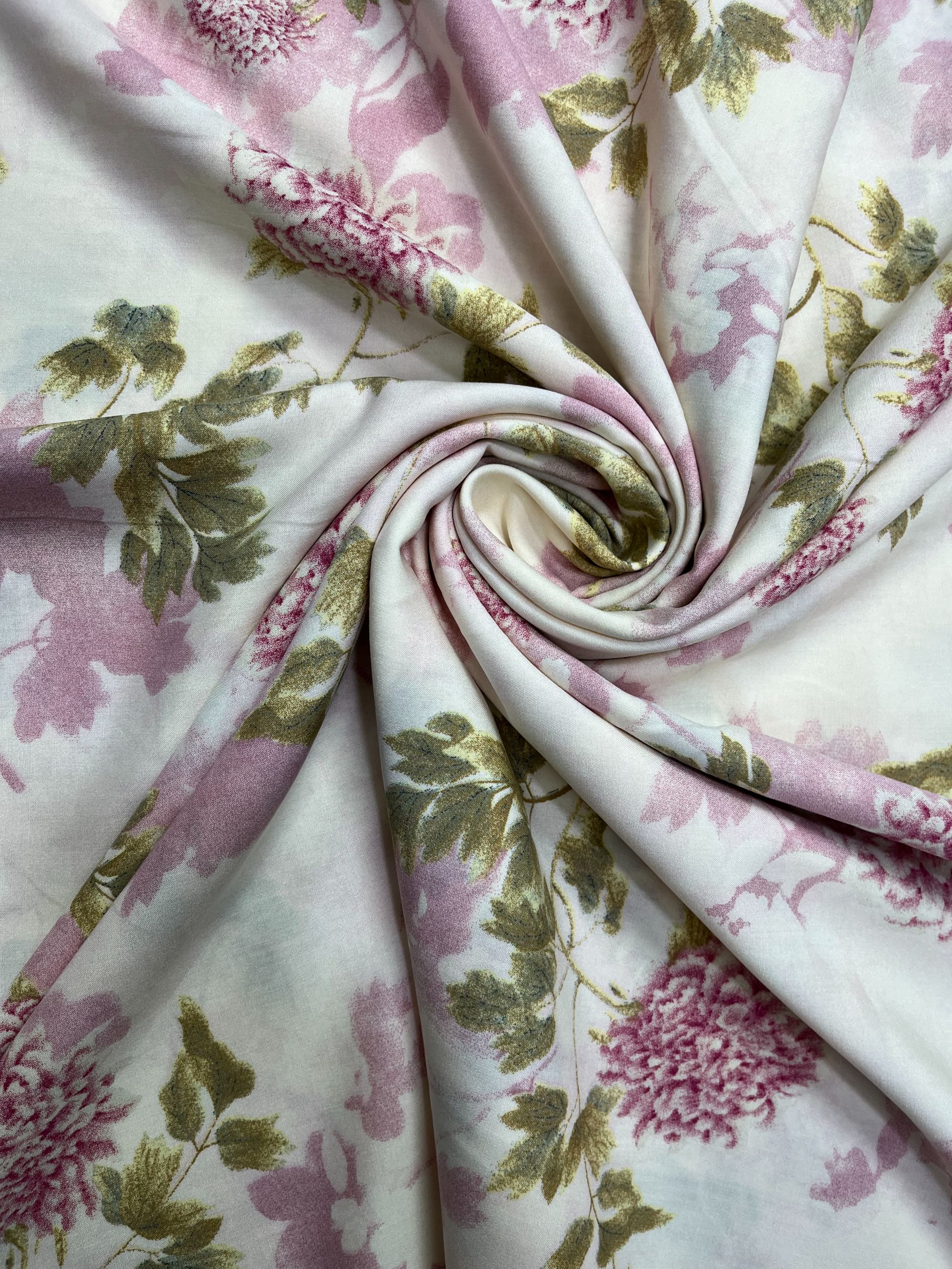 【绫绸】精梳棉绸—粉黛青枝