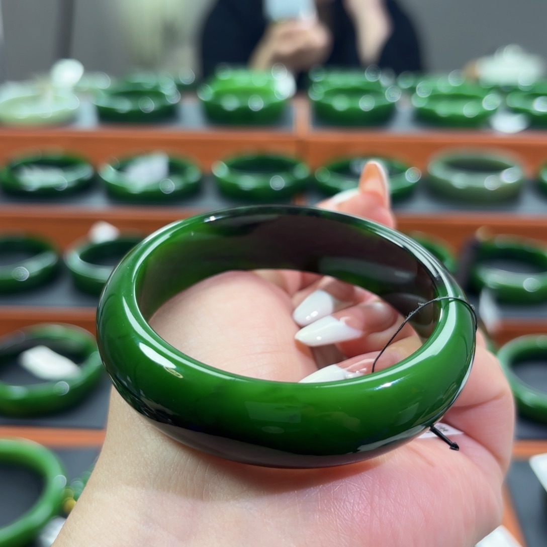 和田玉未镶嵌手镯57-58