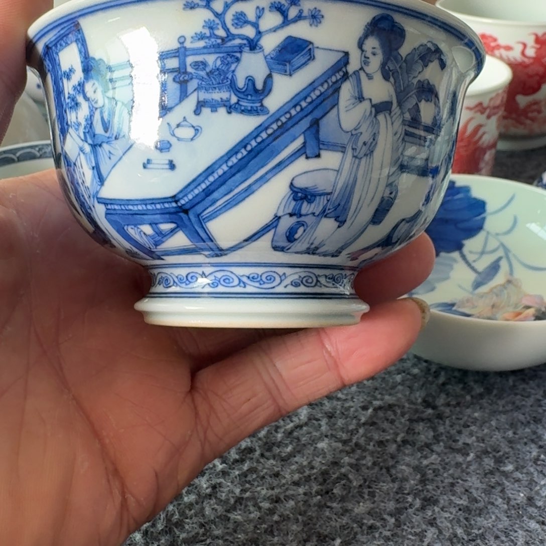 泽***渔现代景德镇陶瓷手绘茶具