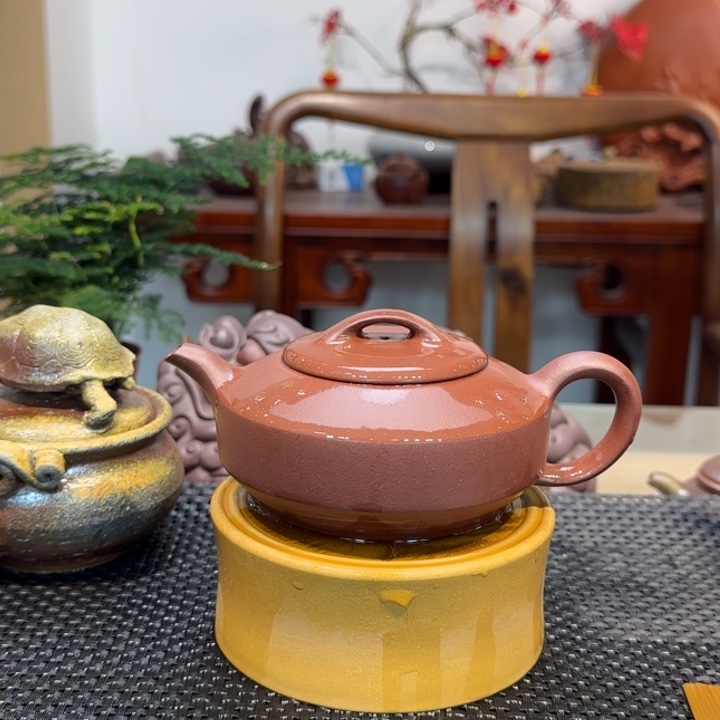 茶壶紫砂扁石壶特价260CC