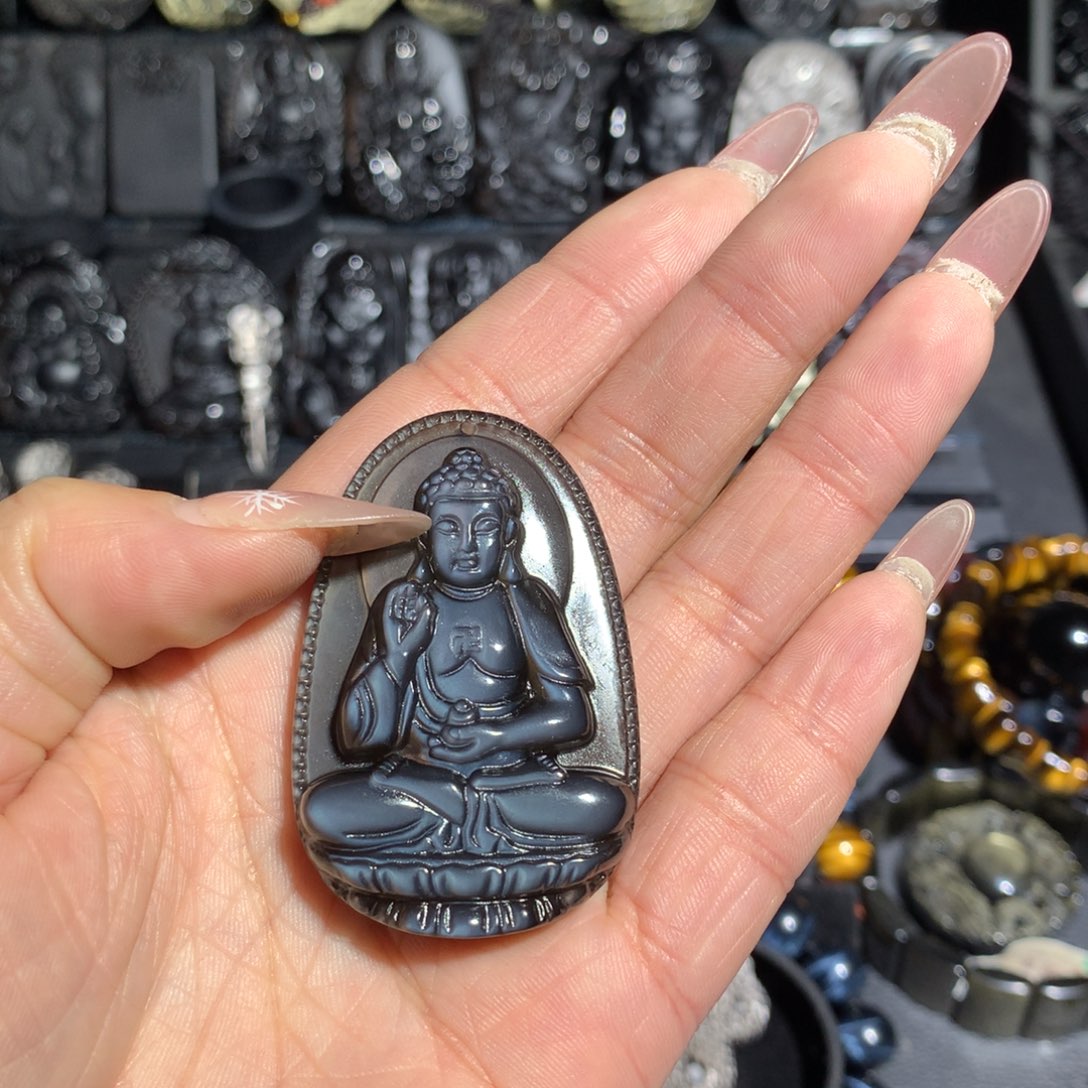 黑曜岩吊坠(赠链)未镶嵌?***?狗