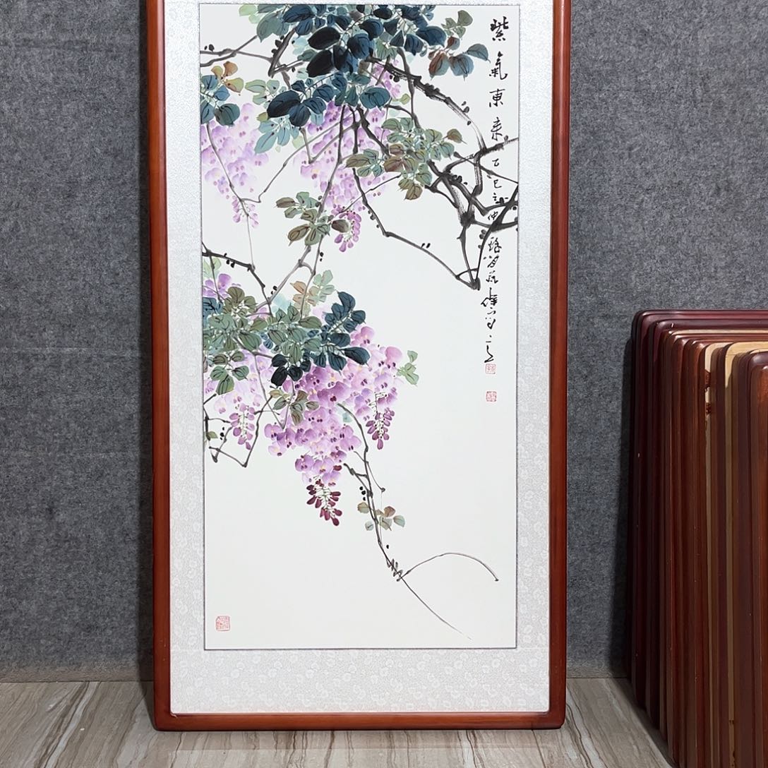 国画书画作品带框63×123