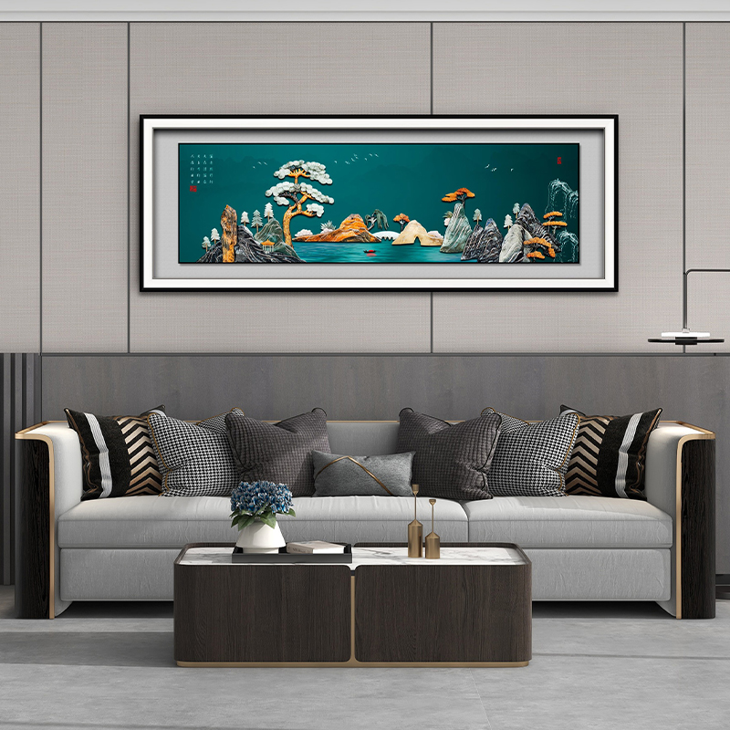 九头鸟手工玉雕画《江山如画》