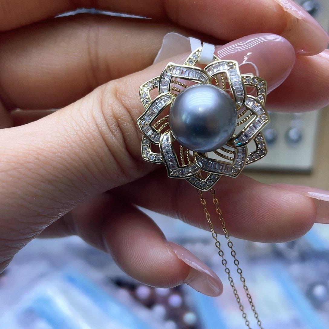 海水珍珠颈饰银S925镶嵌