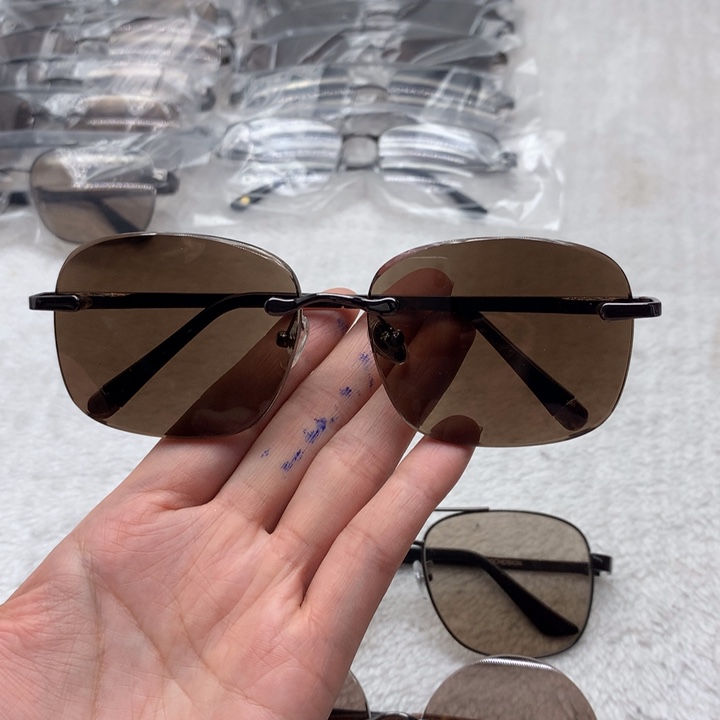 茶水晶方圆款式眼镜