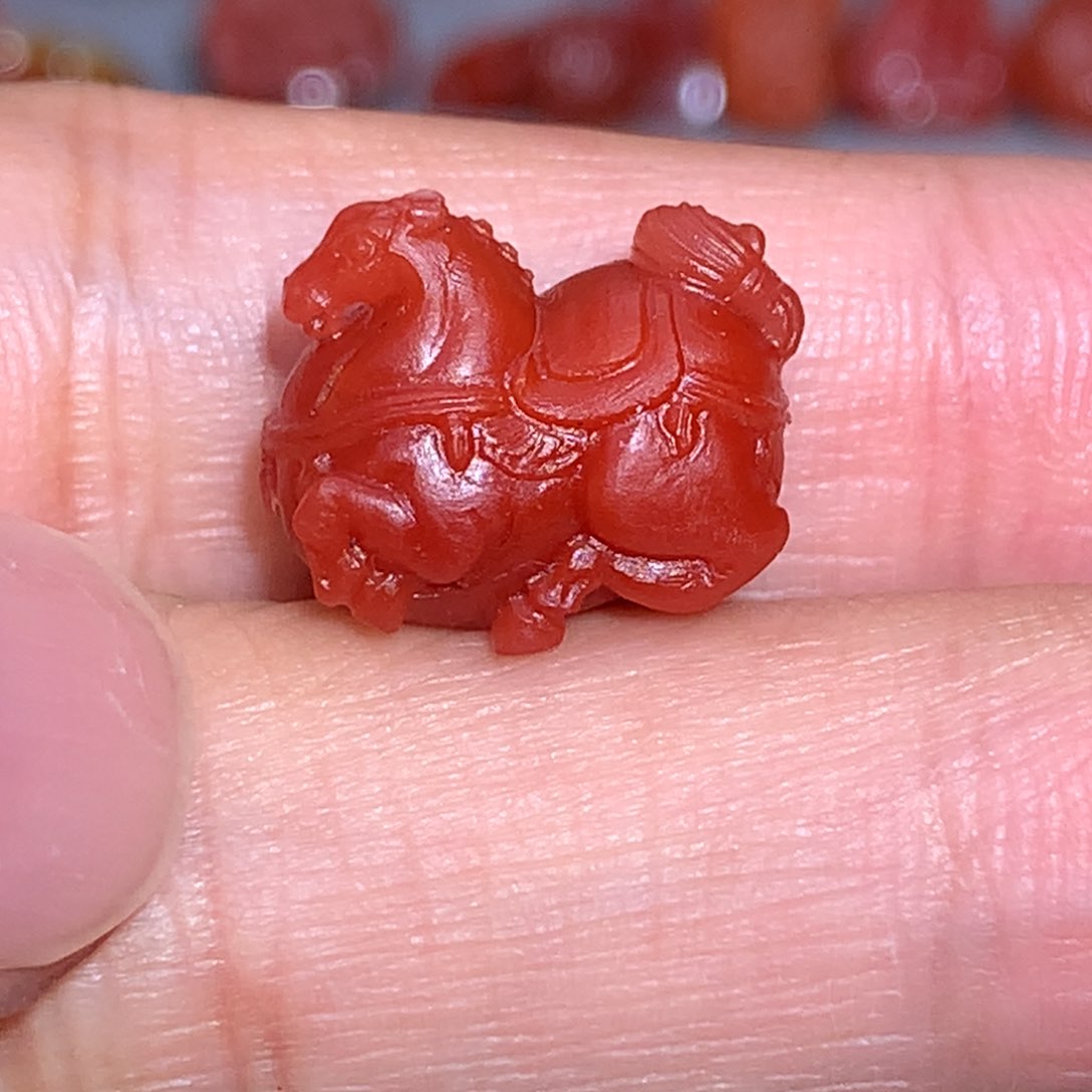 南红玛瑙唐马未镶嵌
