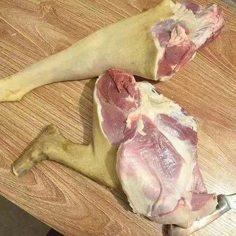 (羊后腿)   肉黑山羊半羊/整羊整扇/切块、xx%腿排字样/1.5公斤/