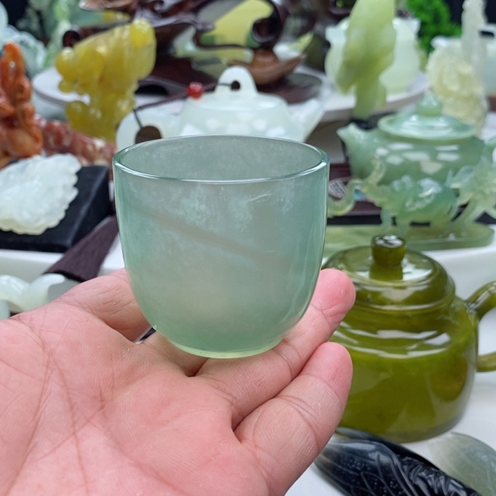 岫玉四大名玉杯未镶嵌回**饭
